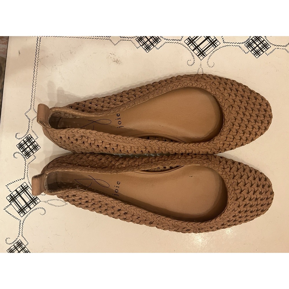 Joie Genuine Leather Woven Flats Ballet Brown Size 8